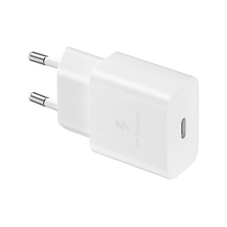 Original Samsung Power Fast Charger 15W Wall Charger with USB-C to USB-C Cable - White