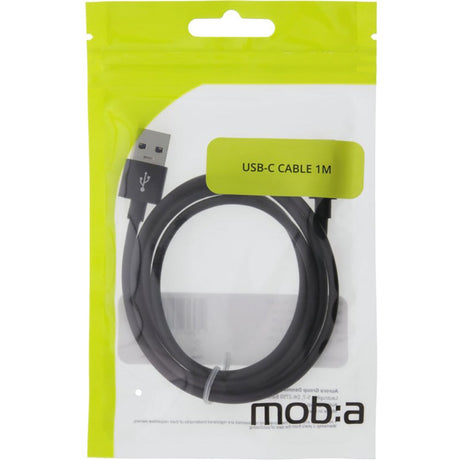 mob:a (2.4A/12W) USB2.0 - USB-C Cable 1 w. - Black