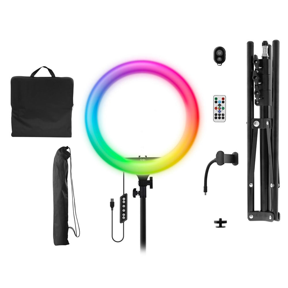 T'NB Influence Pro 14" RGBWW LED Ring Light with Adjustable Tripod and Storage Bag - Black