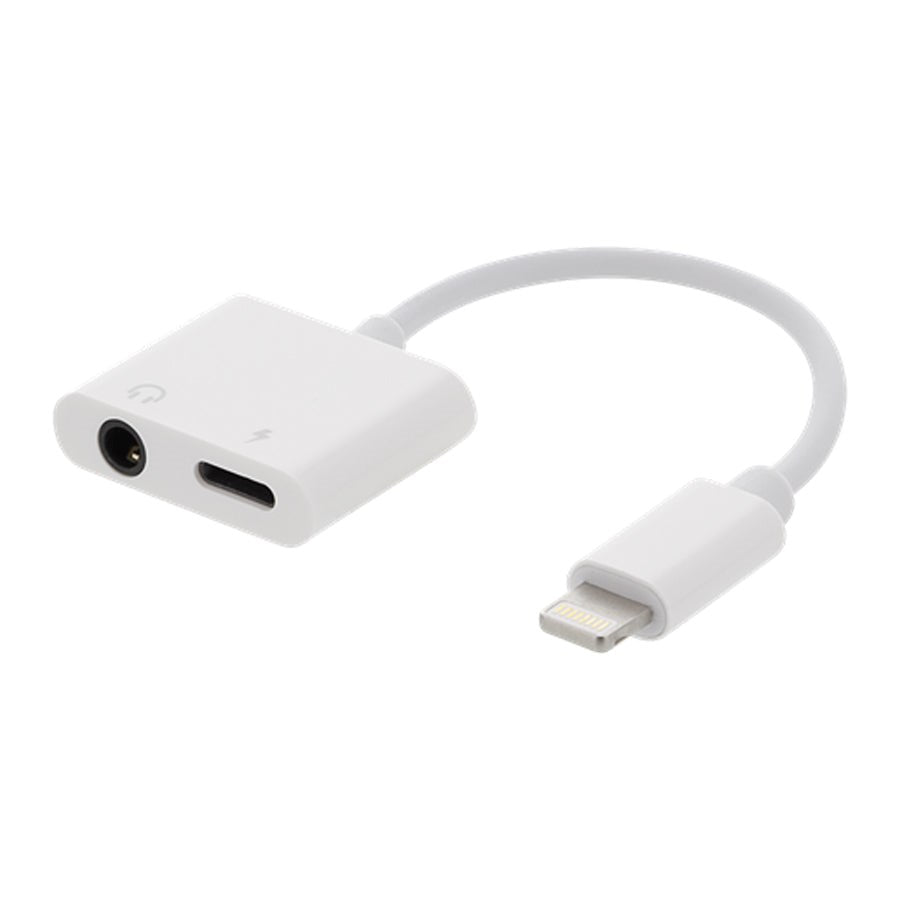 Epzi Lightning To Lightning / 3.5mm Audio Splitter 8cm - White