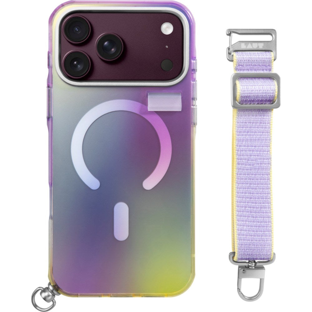 iPhone 18 Pro Max / 17 Pro Max LAUT NEON DREAM Case w. Strap - MagSafe Compatible - Cosmic Candy