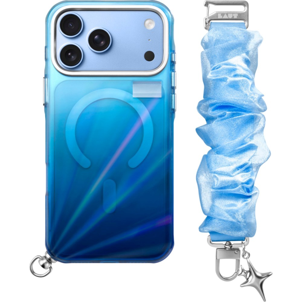 iPhone 18 Pro Max / 17 Pro Max LAUT NOVA GLOW Case with Strap and Star Charm - MagSafe Compatible - Blue