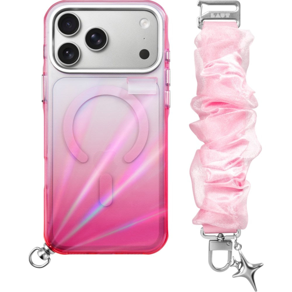 iPhone 18 Pro / 17 Pro LAUT NOVA GLOW Case with Strap and Star Charm - MagSafe Compatible - Pink