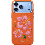 iPhone 18 Pro / 17 Pro LAUT TWINE EDGE Case w. Strap - MagSafe Compatible - Sunset Hibiscus