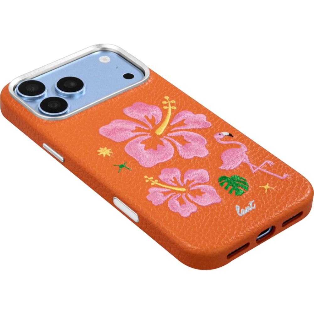 iPhone 18 Pro / 17 Pro LAUT TWINE EDGE Case w. Strap - MagSafe Compatible - Sunset Hibiscus