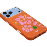 iPhone 18 Pro / 17 Pro LAUT TWINE EDGE Case w. Strap - MagSafe Compatible - Sunset Hibiscus