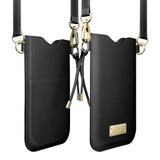 Artificial Leather Crossbody Mobile Phone Case LAUT PRESTIGE - Black (Max. Phone Size: 6.5")