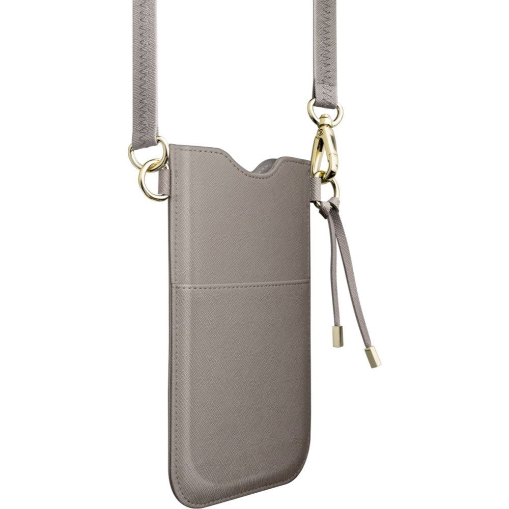 Artificial Leather Crossbody Mobile Phone Case LAUT PRESTIGE - Grey (Max. Phone Size: 6.5")