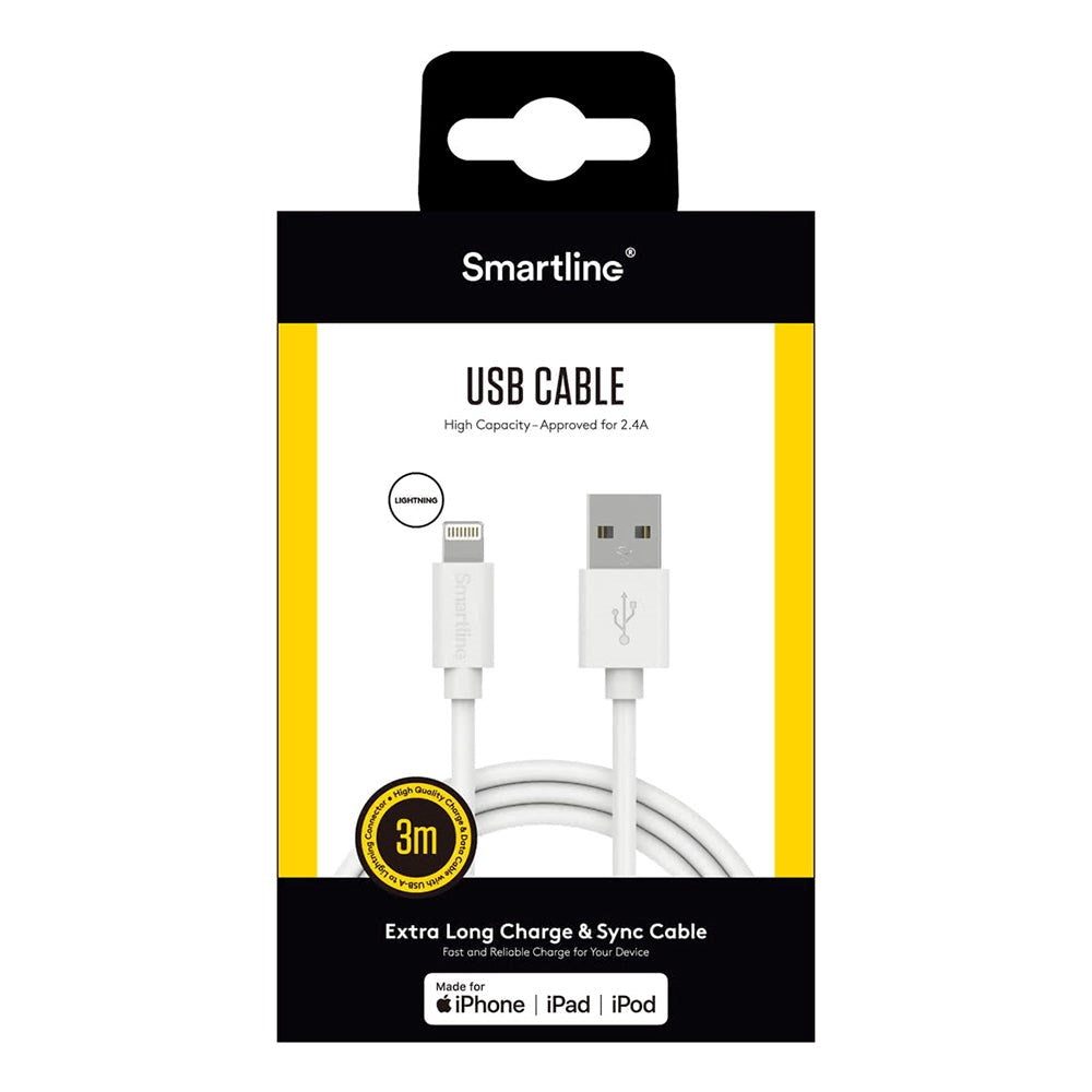 Smartline USB-A to Lightning Cable 3w. - White