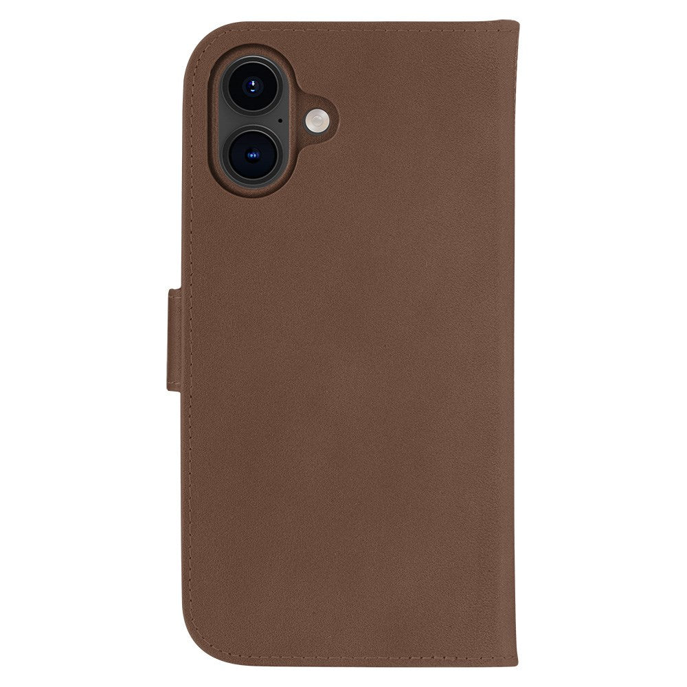 iPhone 16 Plus dbramante1928 Lynge Genuine Leather Magnet Flip Case - MagSafe Compatible - Tan