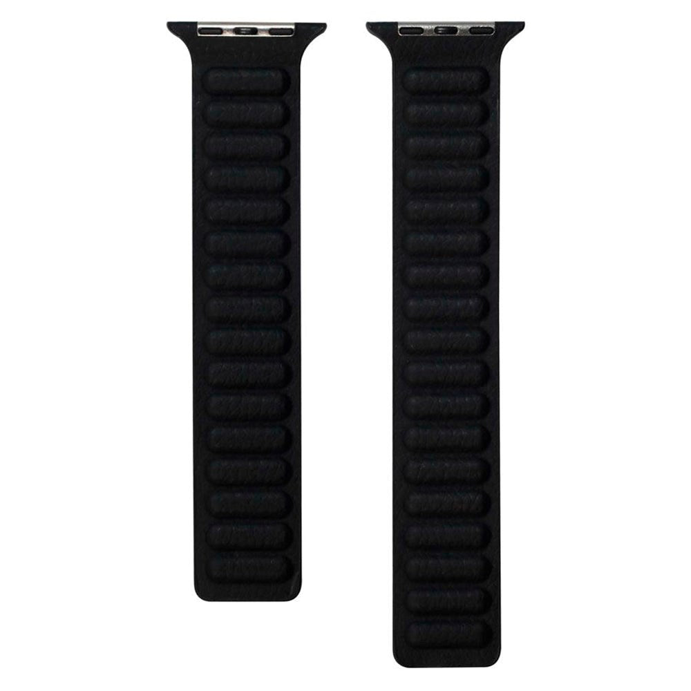 Lippa Apple Watch (42/44/SE/45/46/49mm) Magnetic Leather Strap - Black