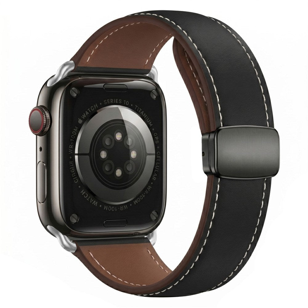 Apple Watch (38/40/41/42 mm) Lippa Magnetic Artificial Leather Strap - Black