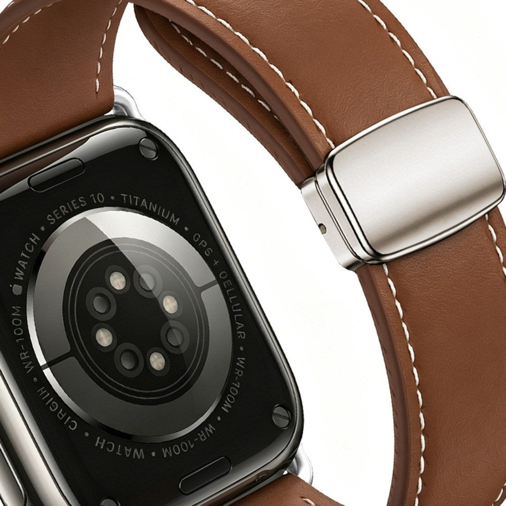 Apple Watch (38/40/41/42 mm) Lippa Magnetic Artificial Leather Strap - Brown