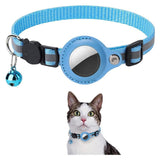 Lippa Collar with AirTag Faux Leather Case - 22-32 cm - Blue