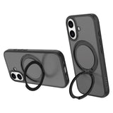 iPhone 17 Lippa Hybrid Plastic Case with 360 Rotating Kickstand - MagSafe Compatible - Matte / Black