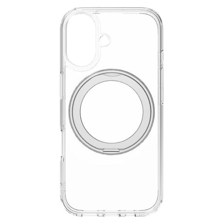 iPhone 17 Lippa Hybrid Plastic Case with 360 Rotating Kickstand - MagSafe Compatible - Transparent / Silver