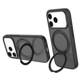 iPhone 17 Pro Lippa Hybrid Plastic Case with 360 Rotating Kickstand - MagSafe Compatible - Matte / Black