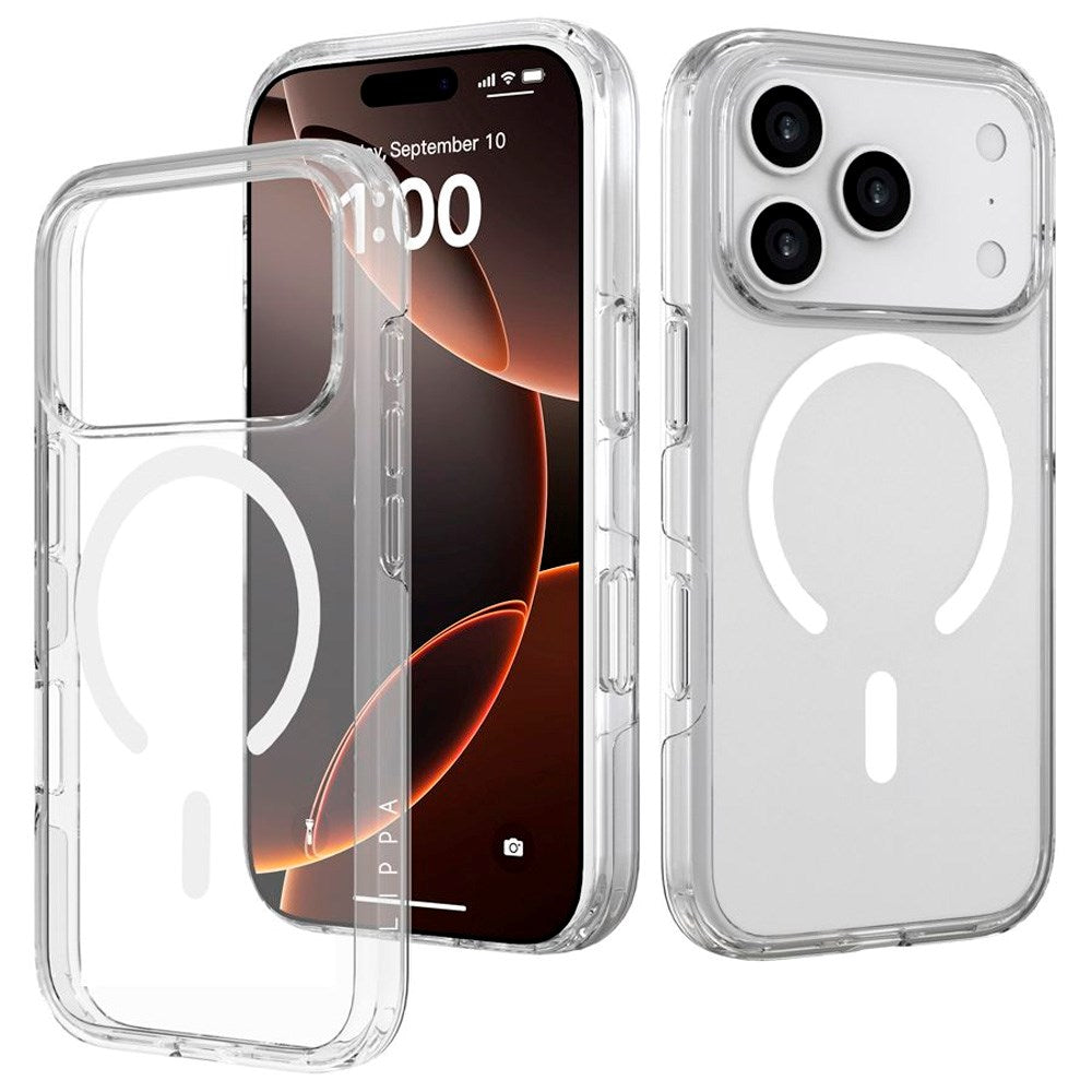 iPhone 17 Pro Lippa Hybrid Plastic Case - MagSafe Compatible - Transparent / White