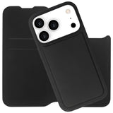 iPhone 17 Pro Max / 18 Pro Max Lippa Wallet Artificial Leather 2-in-1 Flip Case - MagSafe Compatible - Black
