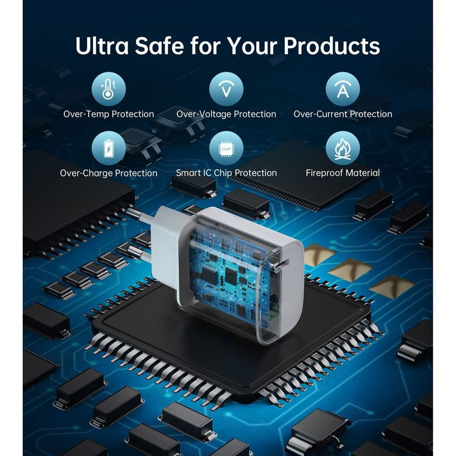 Lippa 20W Wall Charger with USB-C - Power Delivery - White