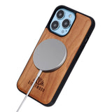 EIDERWOOD iPhone 13 Pro Magnetic Wood Case - MagSafe Compatible - Cherry Wood