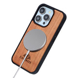 EIDERWOOD iPhone 15 Pro Magnetic Wood Case - MagSafe Compatible - Cherry Wood