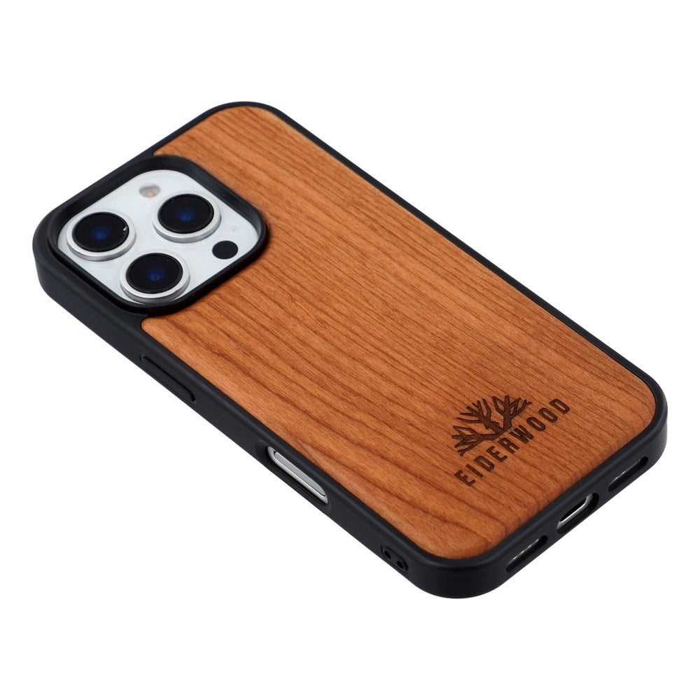EIDERWOOD iPhone 16 Pro Magnetic Wood Case - MagSafe Compatible - Cherry Wood