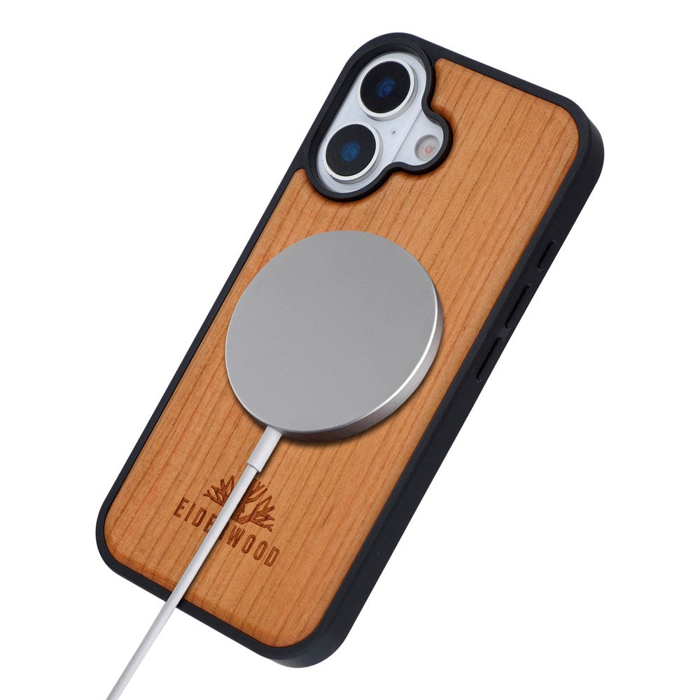 EIDERWOOD iPhone 17 Magnetic Wood Case - MagSafe Compatible - Cherry Wood