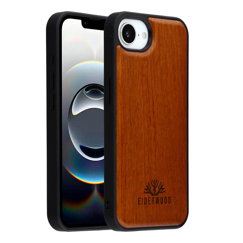 EIDERWOOD iPhone 16e Magnetic Wood Case - MagSafe Compatible - Rosewood