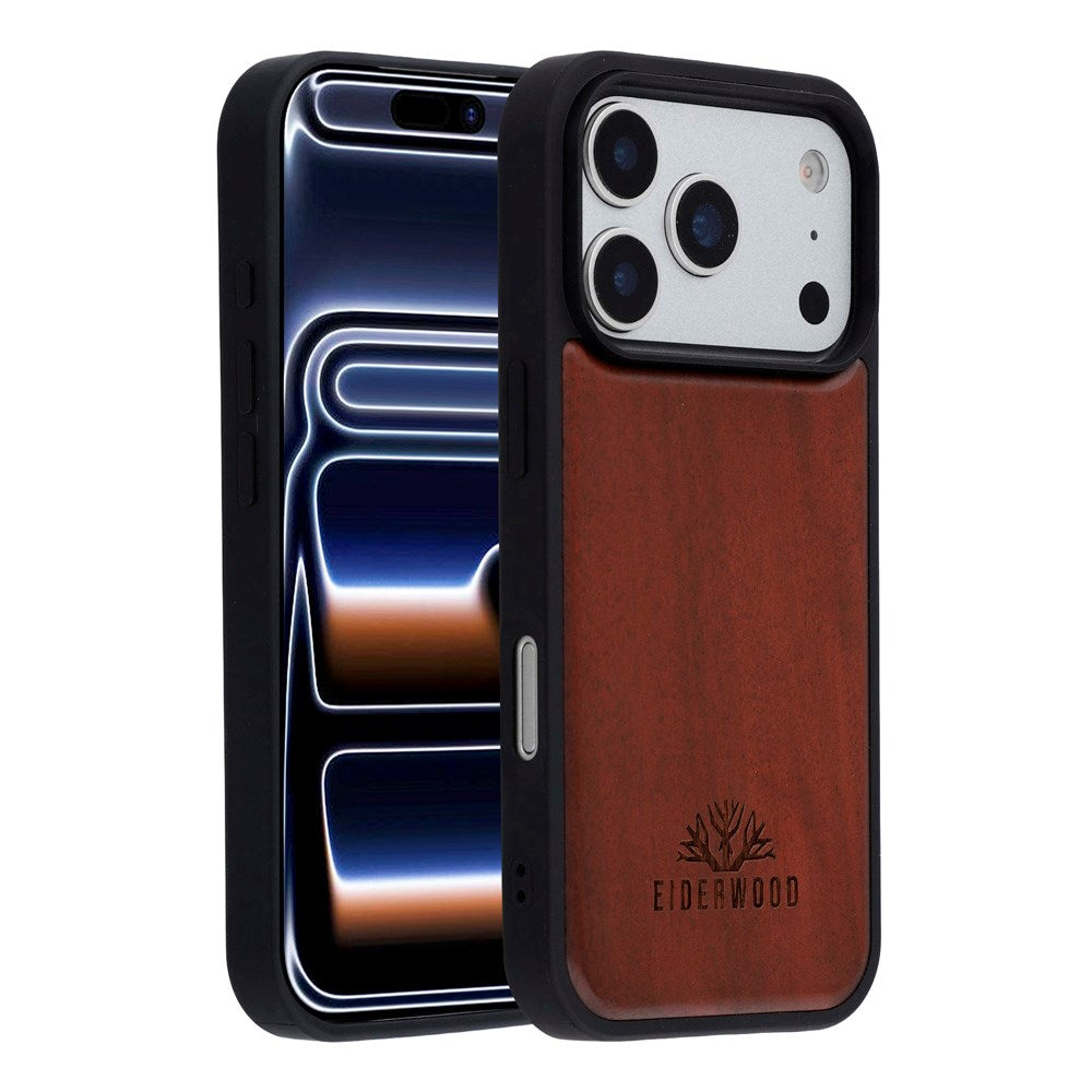 EIDERWOOD iPhone 17 Pro Max Magnetic Wood Case - MagSafe Compatible - Rosewood