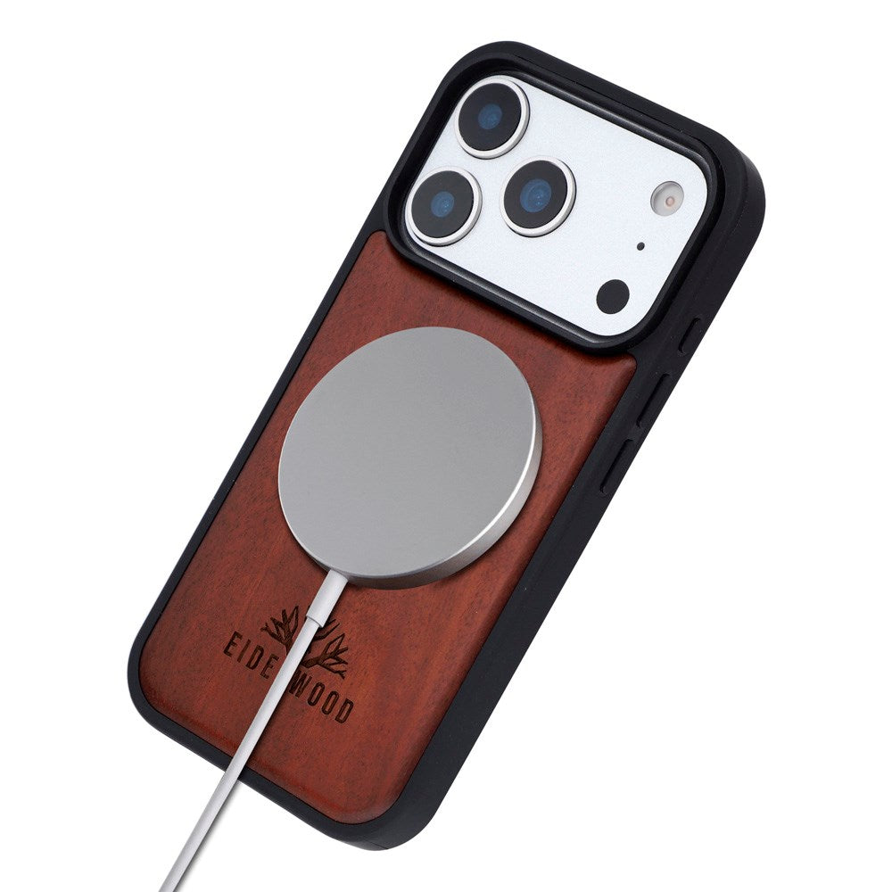 EIDERWOOD iPhone 17 Pro Magnetic Wood Case - MagSafe Compatible - Rosewood