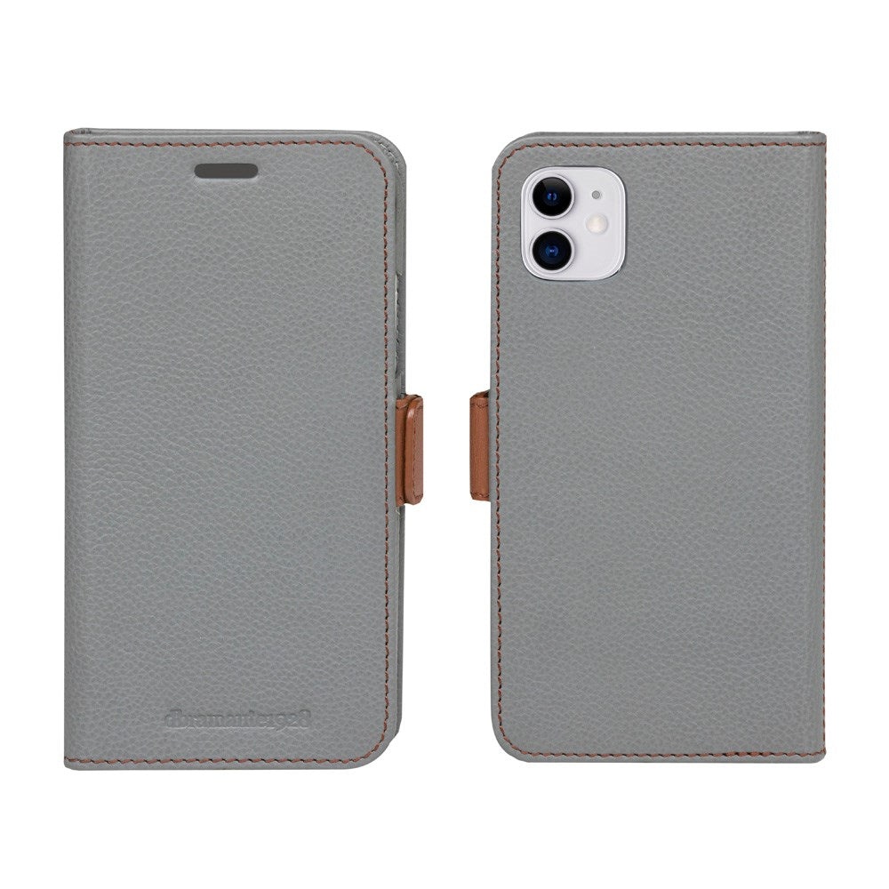 iPhone 11 dbramante1928 Lynge 2-in-1 Genuine Leather Flip Case - Pebbled Grey