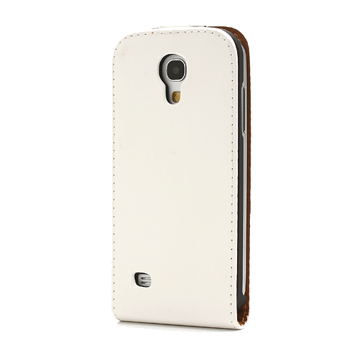 Samsung Galaxy S4 Mini Leather Flip Case V2 White / Brown