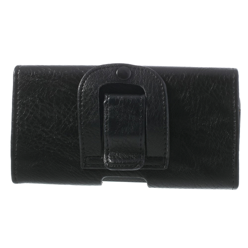 Universal Leather Bag w. Clip for Belt Black Size (Max. Phone: 142 x 72 x 81 mm)