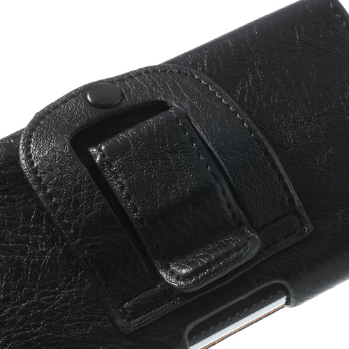 Universal Leather Bag w. Clip for Belt Black Size (Max. Phone: 142 x 72 x 81 mm)