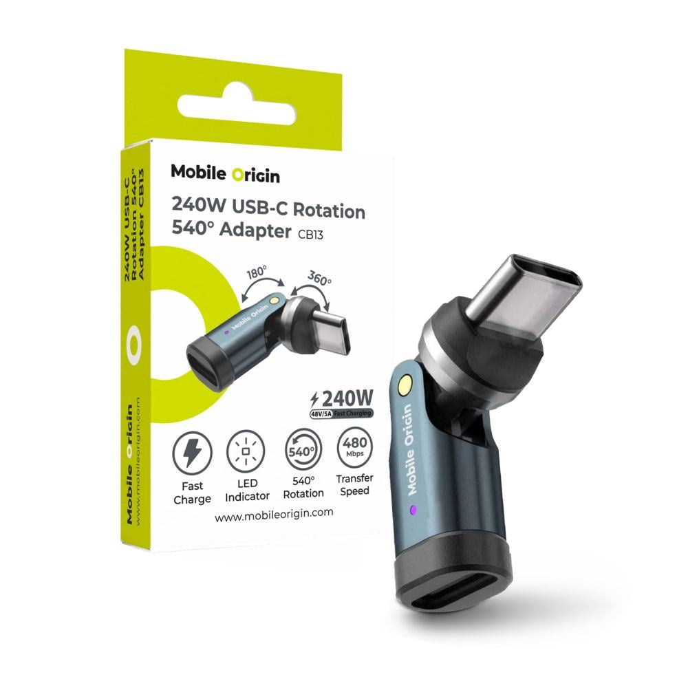 Mobile Origin 240W 540° Rotation Adapter USB-C - Grey