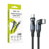 Mobile Origin 240W USB-C to USB-C Cable with 540° Rotating Joint - 1m - Grey