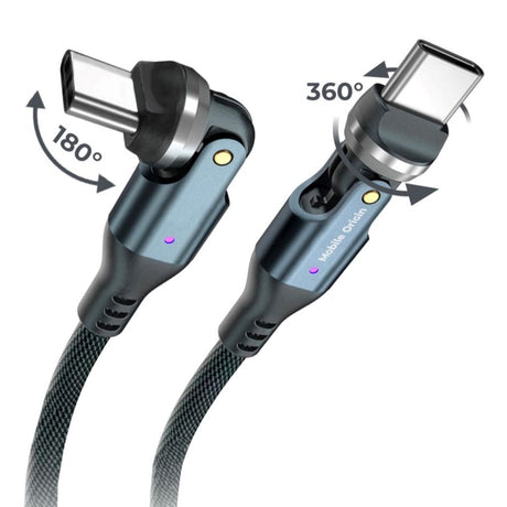 Mobile Origin 240W USB-C to USB-C Cable with 540° Rotating Joint - 1m - Grey