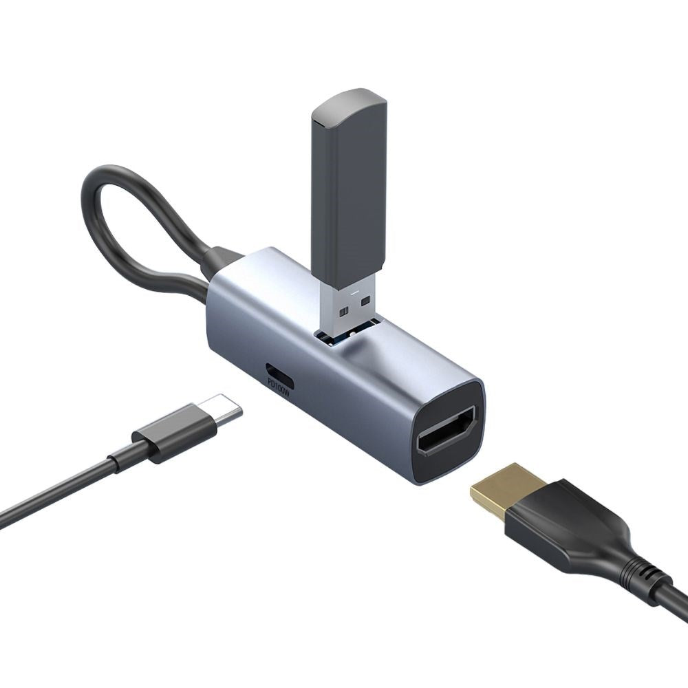 Mobile Origin 3-in-1 USB-C Hub - USB-A / USB-C / HDMI - Grey