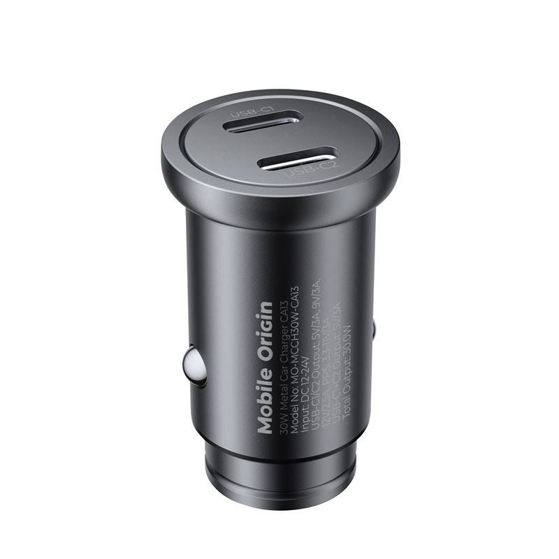 Car Charger Mobile Origin 30W with 2x USB-C - Black
