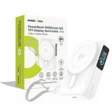 Mobile Origin 10,000mAh Powerbank with Wireless Charging / Built-in USB-C Cable - MagSafe / Qi2 Compatible - White