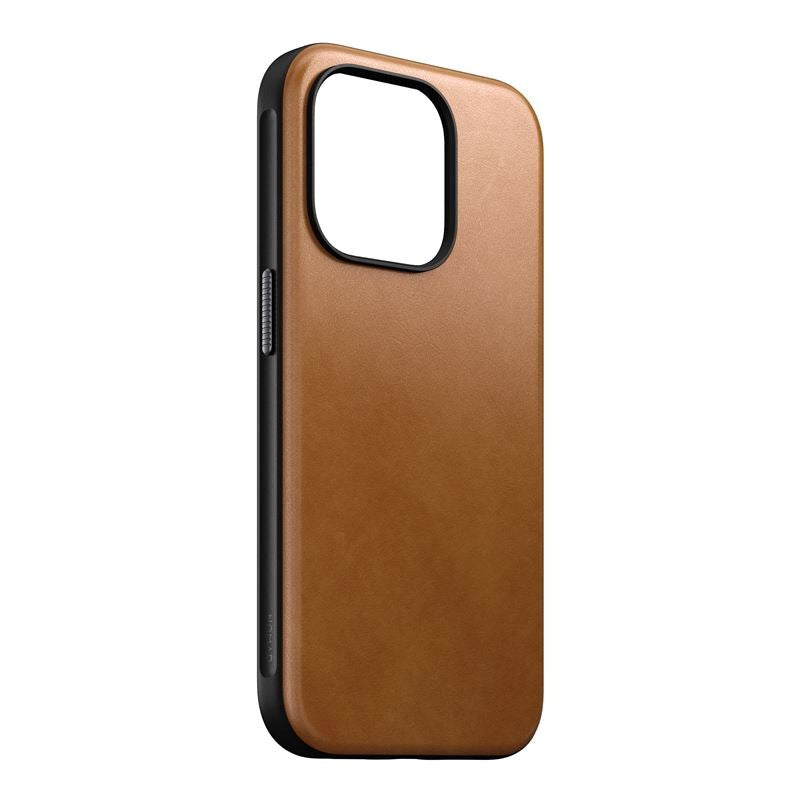 iPhone 15 Pro Nomad Modern Leather Case - MagSafe Compatible - Tan