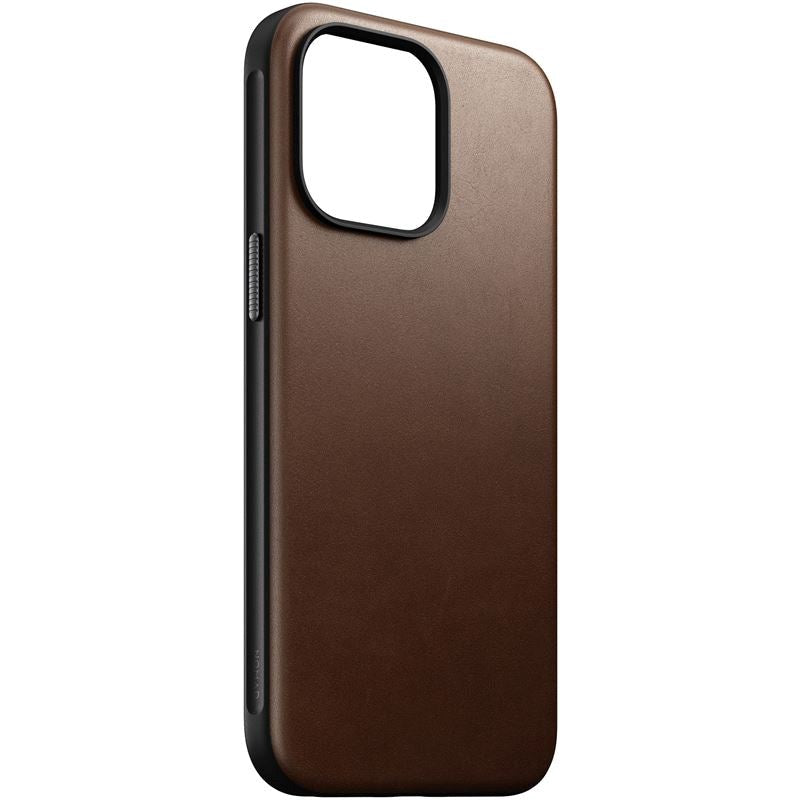 iPhone 15 Pro Max Nomad Modern Leather Case - MagSafe Compatible - Brun