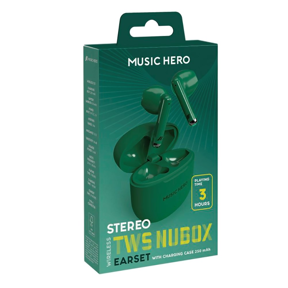 MUSIC HERO Nubox True Wireless Stereo In-Ear Headphones - Green