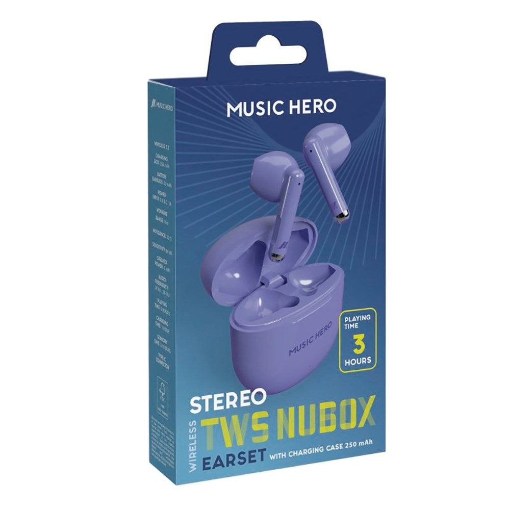 MUSIC HERO Nubox True Wireless Stereo In-Ear Headphones - Blue