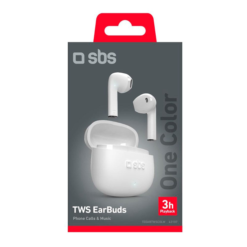 SBS One Color True Wireless In-Ear Headphones - White