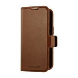 iPhone 16e dbramante1928 Oslo Pro Slim Recycled Plastic Flip Case with Card Holder - Dark Tan