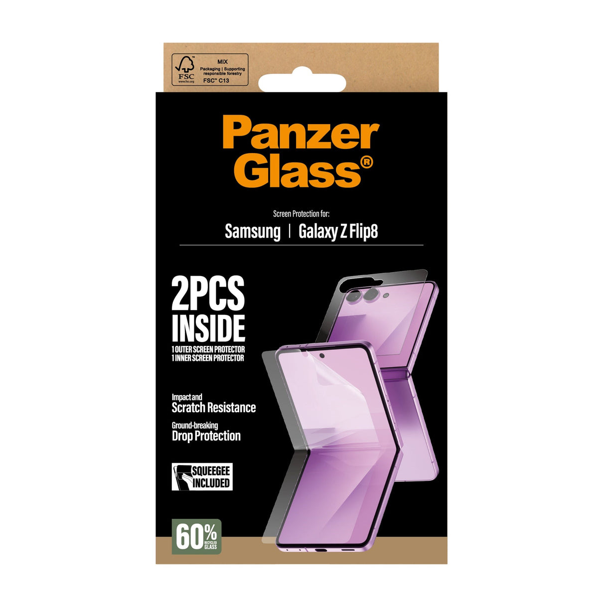 Samsung Galaxy Z Flip8 PanzerGlass® Screen Protector & Screen Protector - Transparent