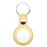 KeyBudz AirTag Keychain - Snap Ring - 1 Pack - Leather - Yellow