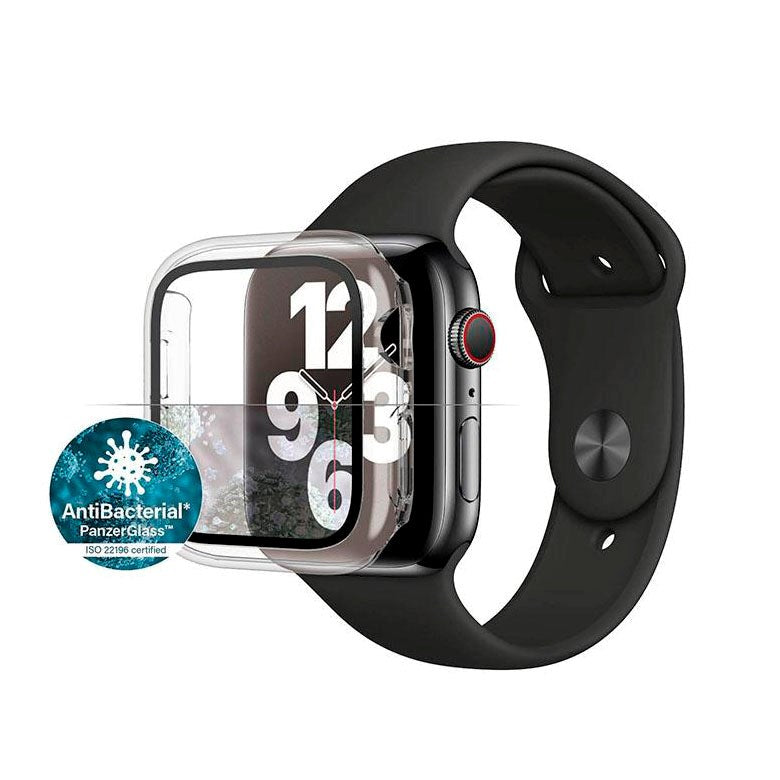 PanzerGlass Apple Watch SE / 6 / 5 / 4 (44mm) Full Body Protection Case w. Built-in Screen Protection - Transparent w. Black Frame